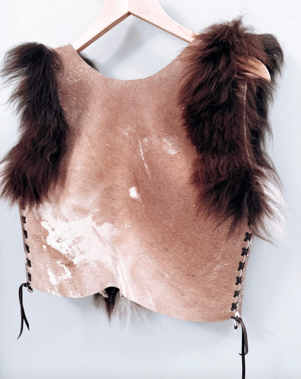 Cowprint Shearling Vest