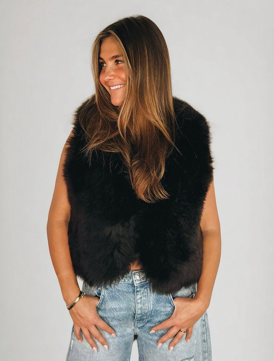 Darling Brown Shearling Vest