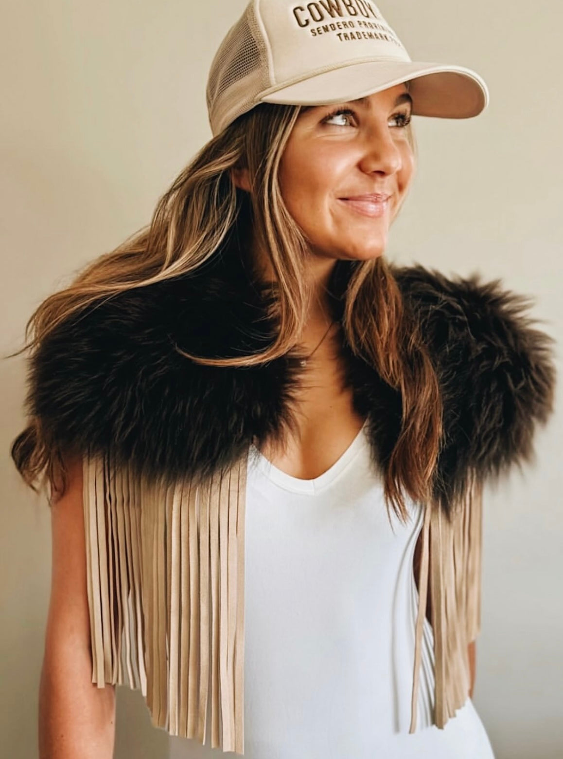 Rustic Shearling Shrug